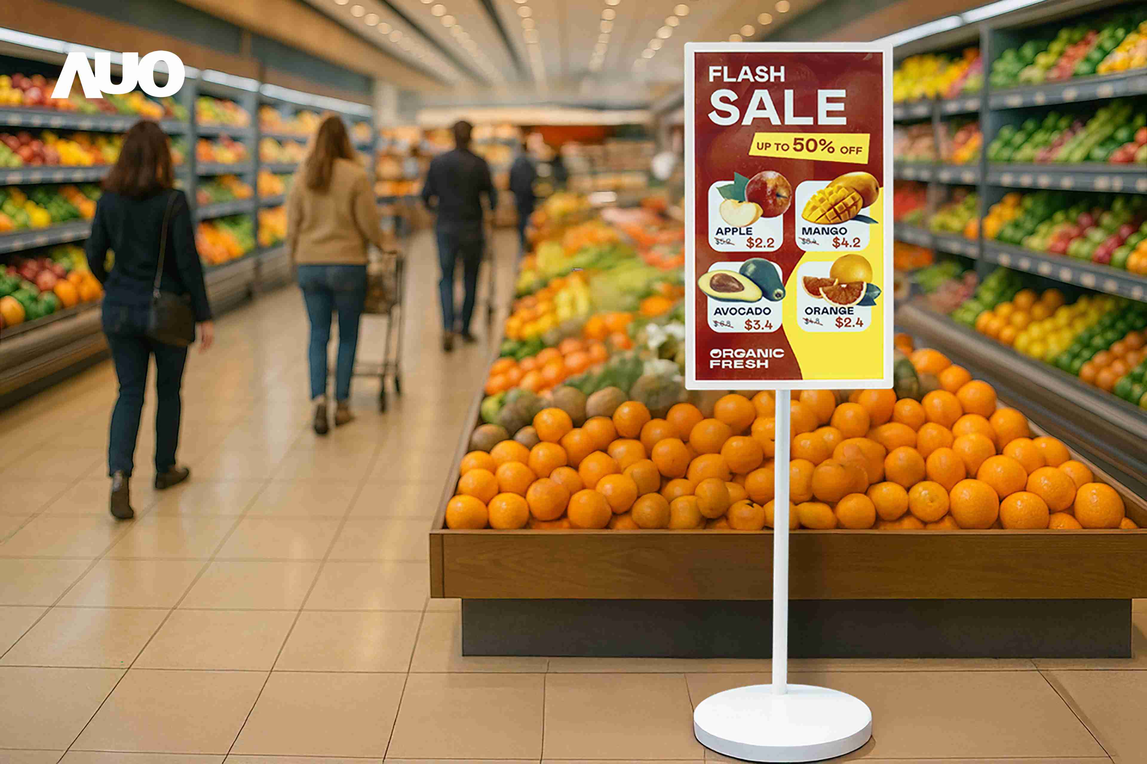 达擎首亮相低功耗、、、、全彩的〝aecoPost电子纸解决方案〞，，，，仅在更新画面时需要微量的电力驱动，，无需布建电线的便捷设计，，使其可灵活应用、、、、随意置放，，，，并可透过云端或行动装置app，，，轻松管理及排程广告内容，，，晋升店头营销利器。。